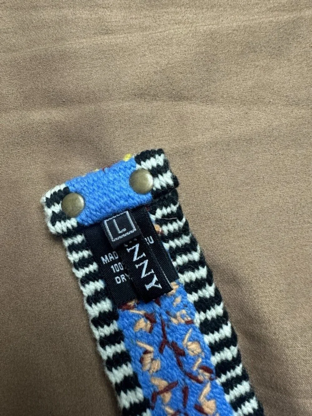 Jenny Krauss NWT Embroidered Wool Belt Size L Blue Boho Handmade Peru Fair Trade